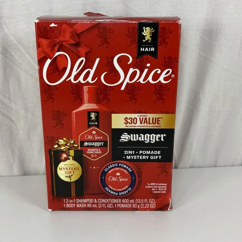 Old Spice Swagger Holiday Pack Gift Set - 2in1 Shampoo, Pomade & Body Wash